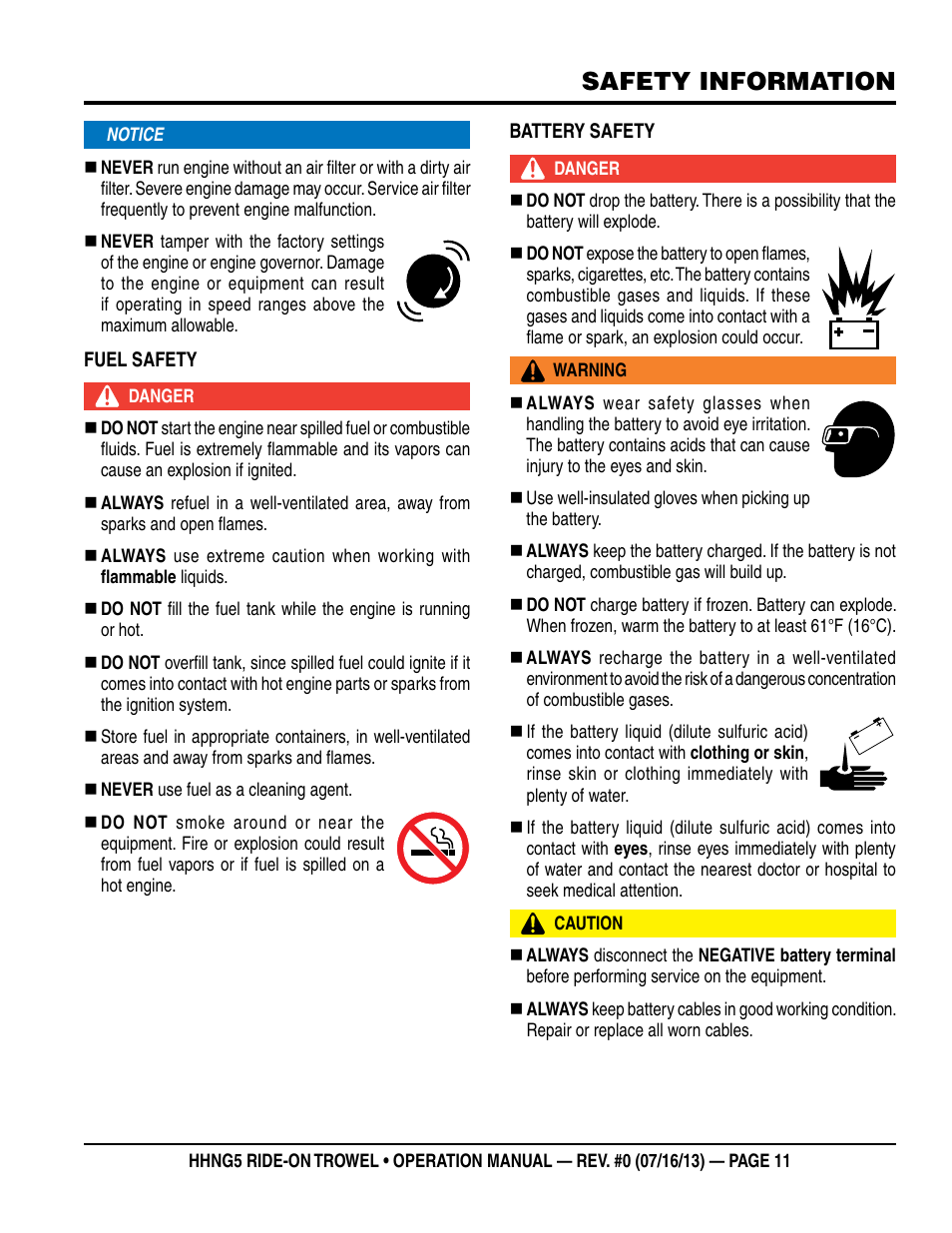 Safety information | Multiquip HHNG5 User Manual | Page 11 / 42