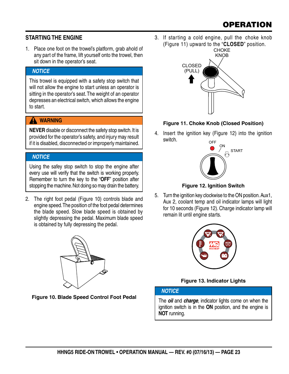 Operation | Multiquip HHNG5 User Manual | Page 23 / 42