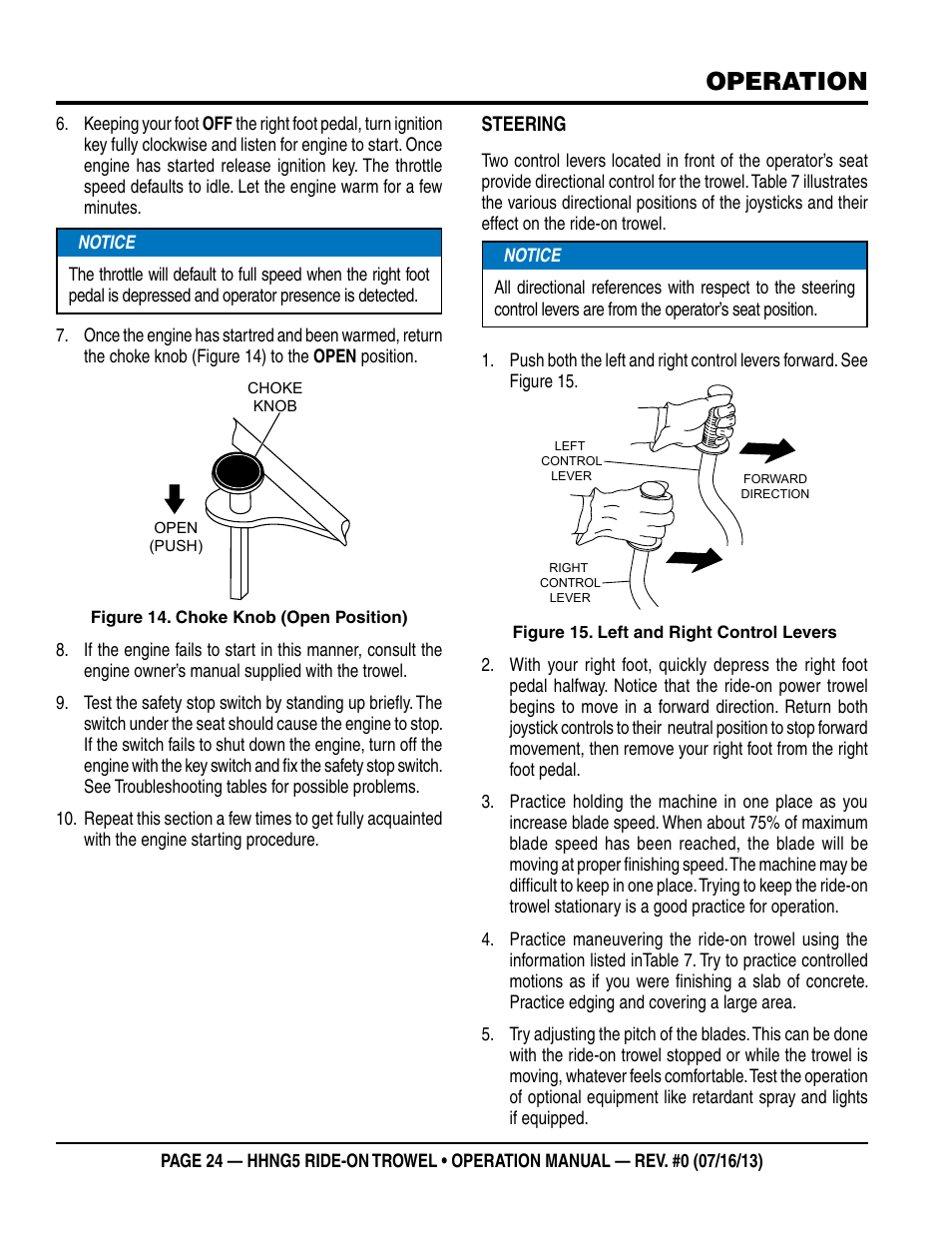Operation | Multiquip HHNG5 User Manual | Page 24 / 42
