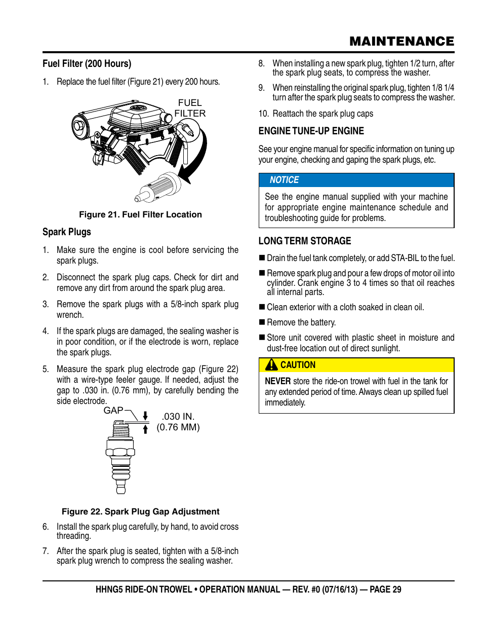 Maintenance | Multiquip HHNG5 User Manual | Page 29 / 42