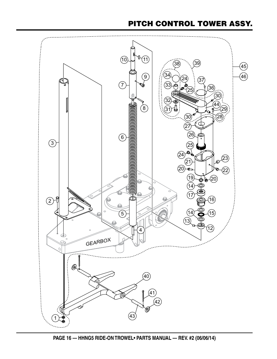 Pitch control tower assy | Multiquip HHNG5 User Manual | Page 16 / 62