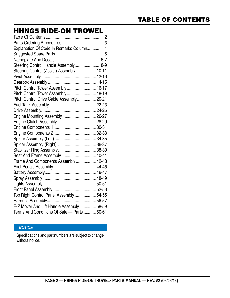 Multiquip HHNG5 User Manual | Page 2 / 62
