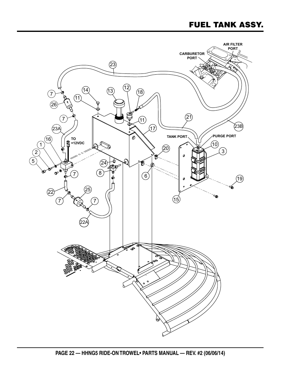 Fuel tank assy | Multiquip HHNG5 User Manual | Page 22 / 62