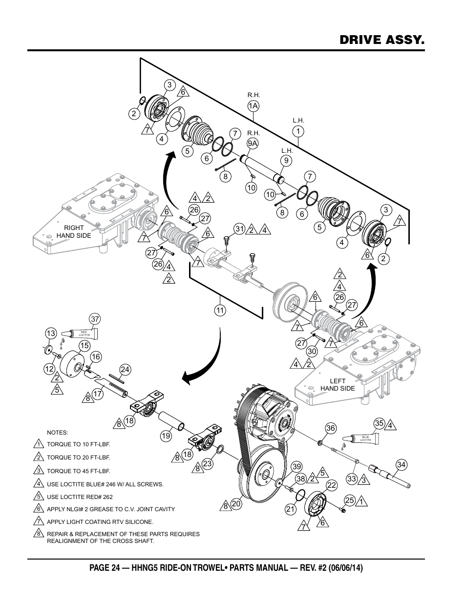 Drive assy | Multiquip HHNG5 User Manual | Page 24 / 62