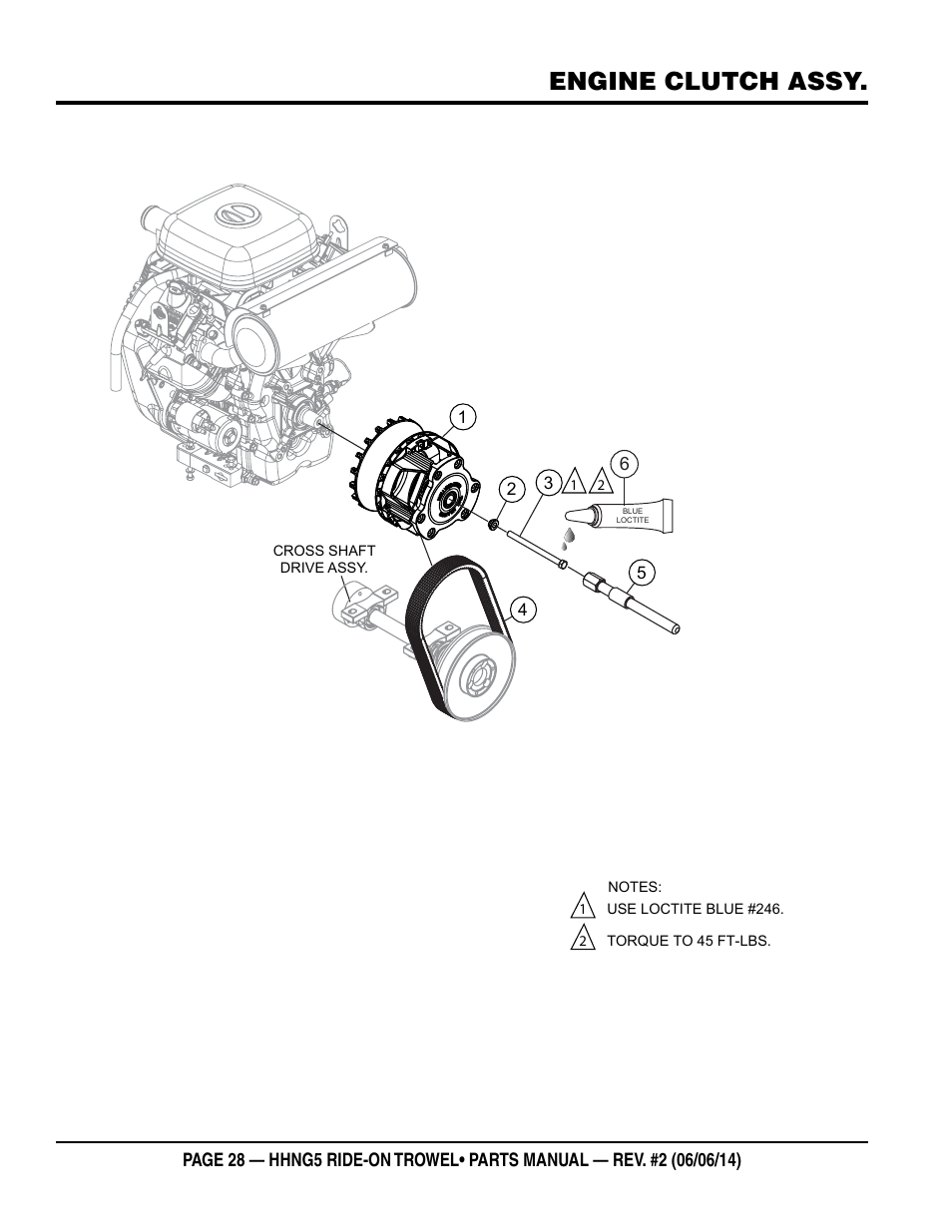 Engine clutch assy | Multiquip HHNG5 User Manual | Page 28 / 62