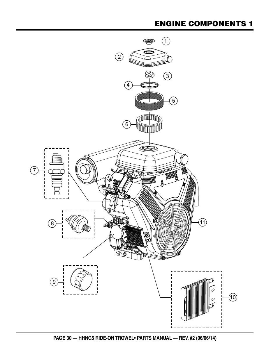 Engine components 1 | Multiquip HHNG5 User Manual | Page 30 / 62