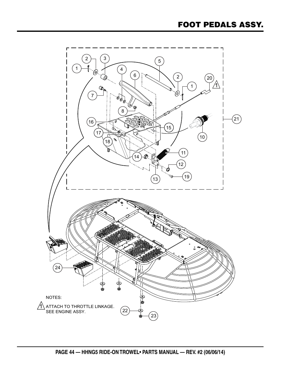 Foot pedals assy | Multiquip HHNG5 User Manual | Page 44 / 62