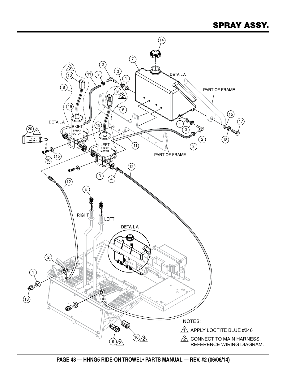 Spray assy | Multiquip HHNG5 User Manual | Page 48 / 62