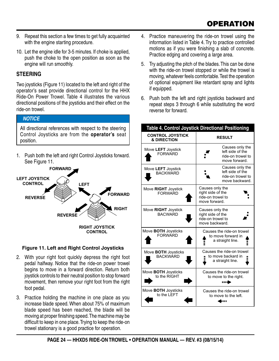 Operation, Steering | Multiquip HHXD5 User Manual | Page 24 / 54