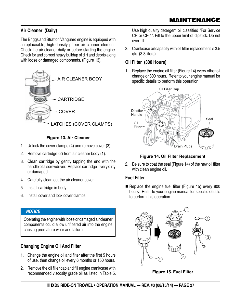 Maintenance | Multiquip HHXD5 User Manual | Page 27 / 54