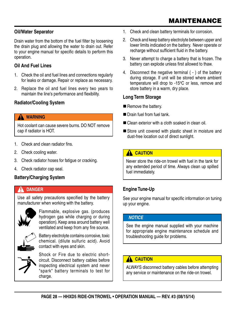 Maintenance | Multiquip HHXD5 User Manual | Page 28 / 54