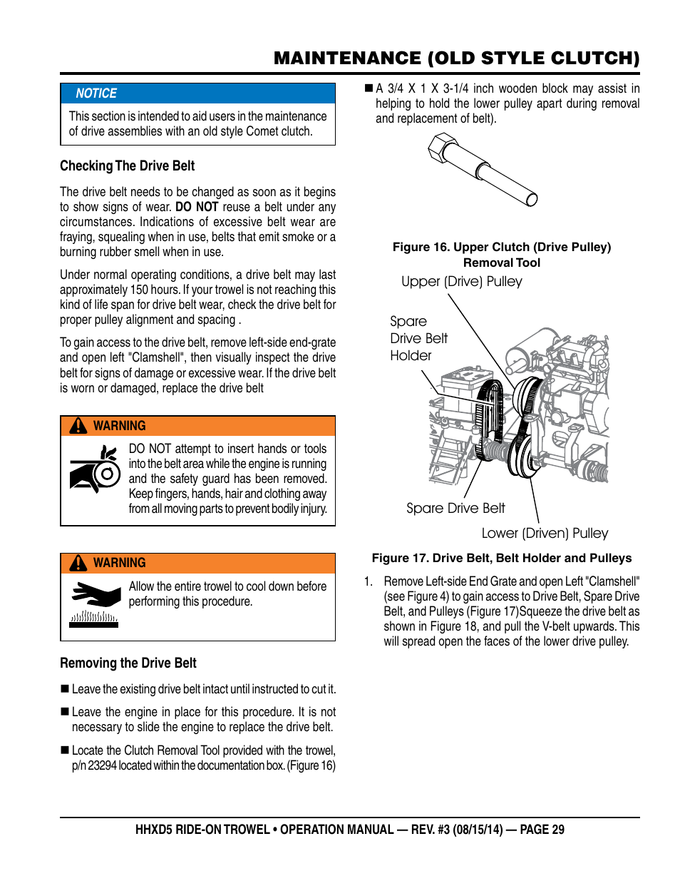 Maintenance (old style clutch) | Multiquip HHXD5 User Manual | Page 29 / 54