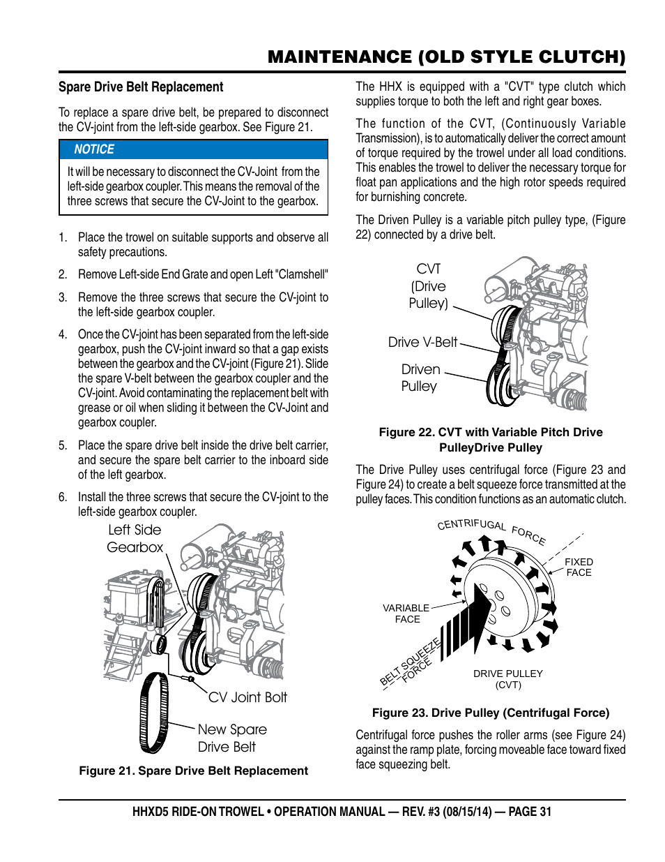 Maintenance (old style clutch) | Multiquip HHXD5 User Manual | Page 31 / 54