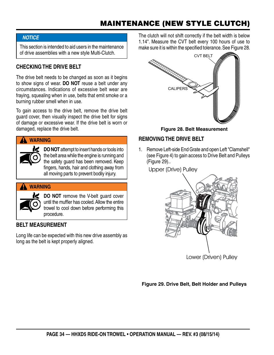 Maintenance (new style clutch) | Multiquip HHXD5 User Manual | Page 34 / 54