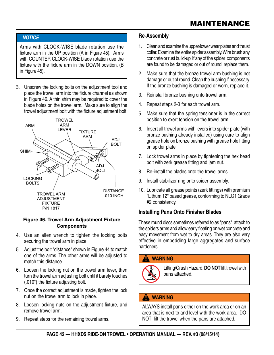Maintenance | Multiquip HHXD5 User Manual | Page 42 / 54