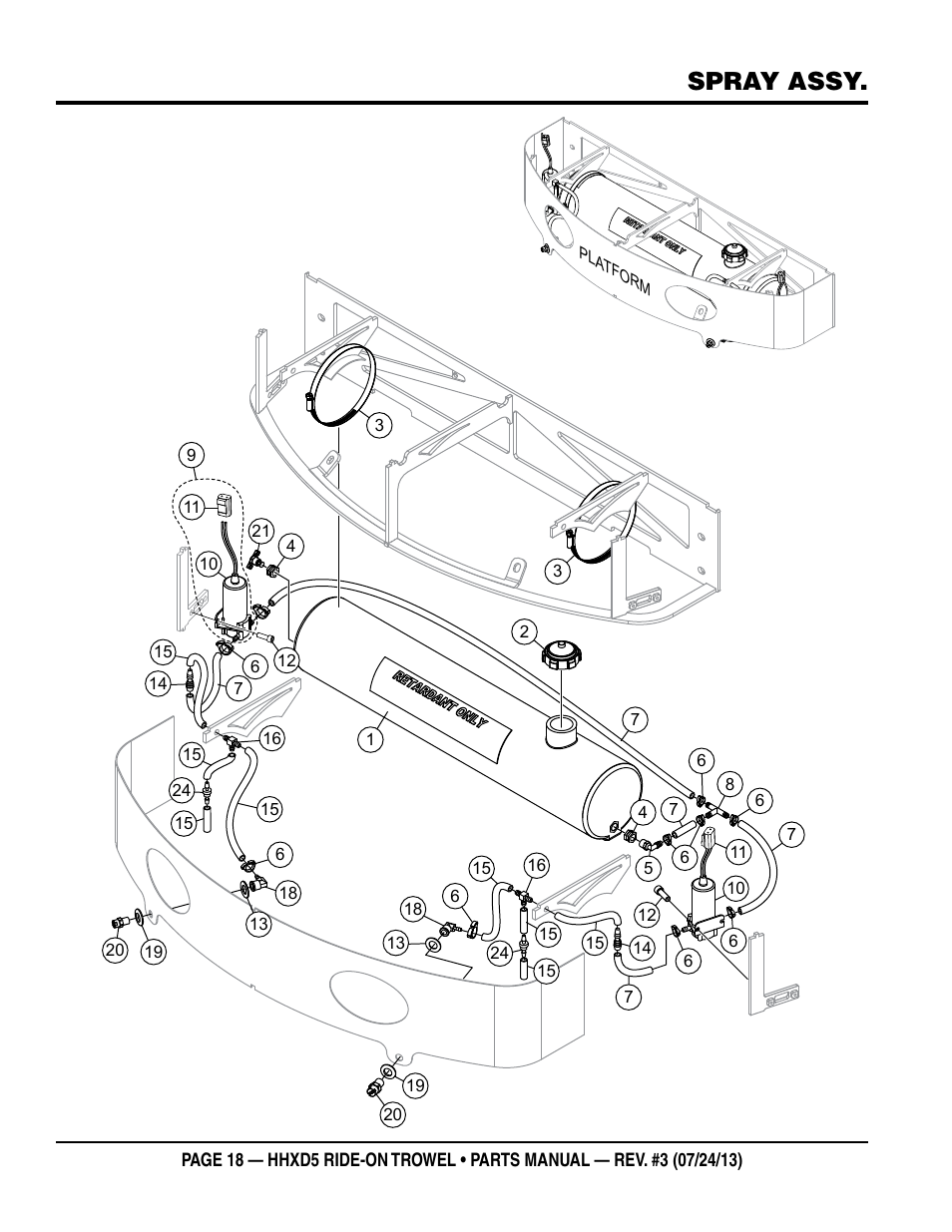 Spray assy | Multiquip HHXD5 User Manual | Page 18 / 68