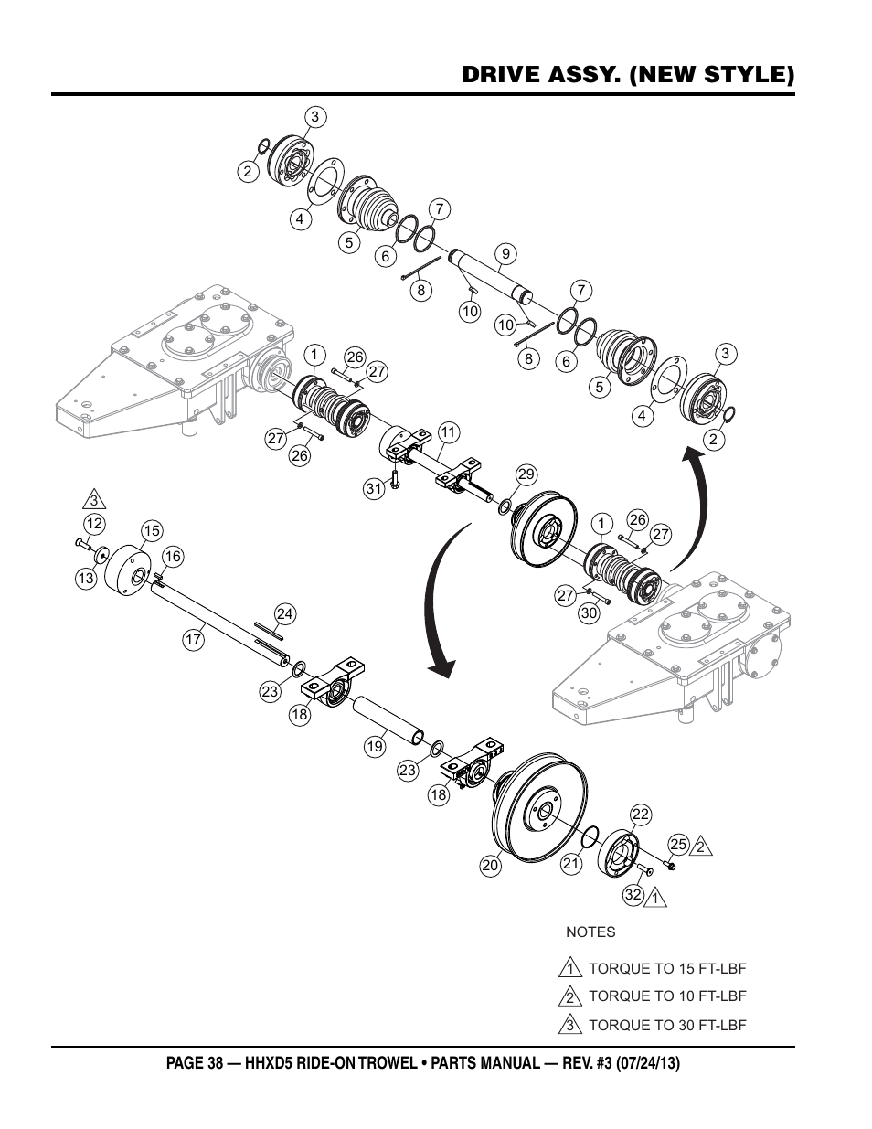 Drive assy. (new style) | Multiquip HHXD5 User Manual | Page 38 / 68
