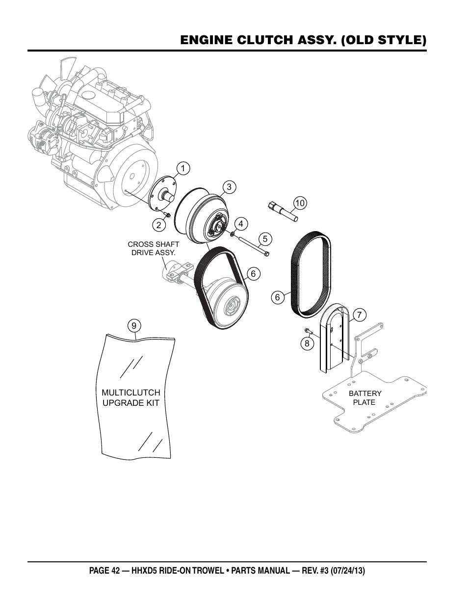 Engine clutch assy. (old style) | Multiquip HHXD5 User Manual | Page 42 / 68