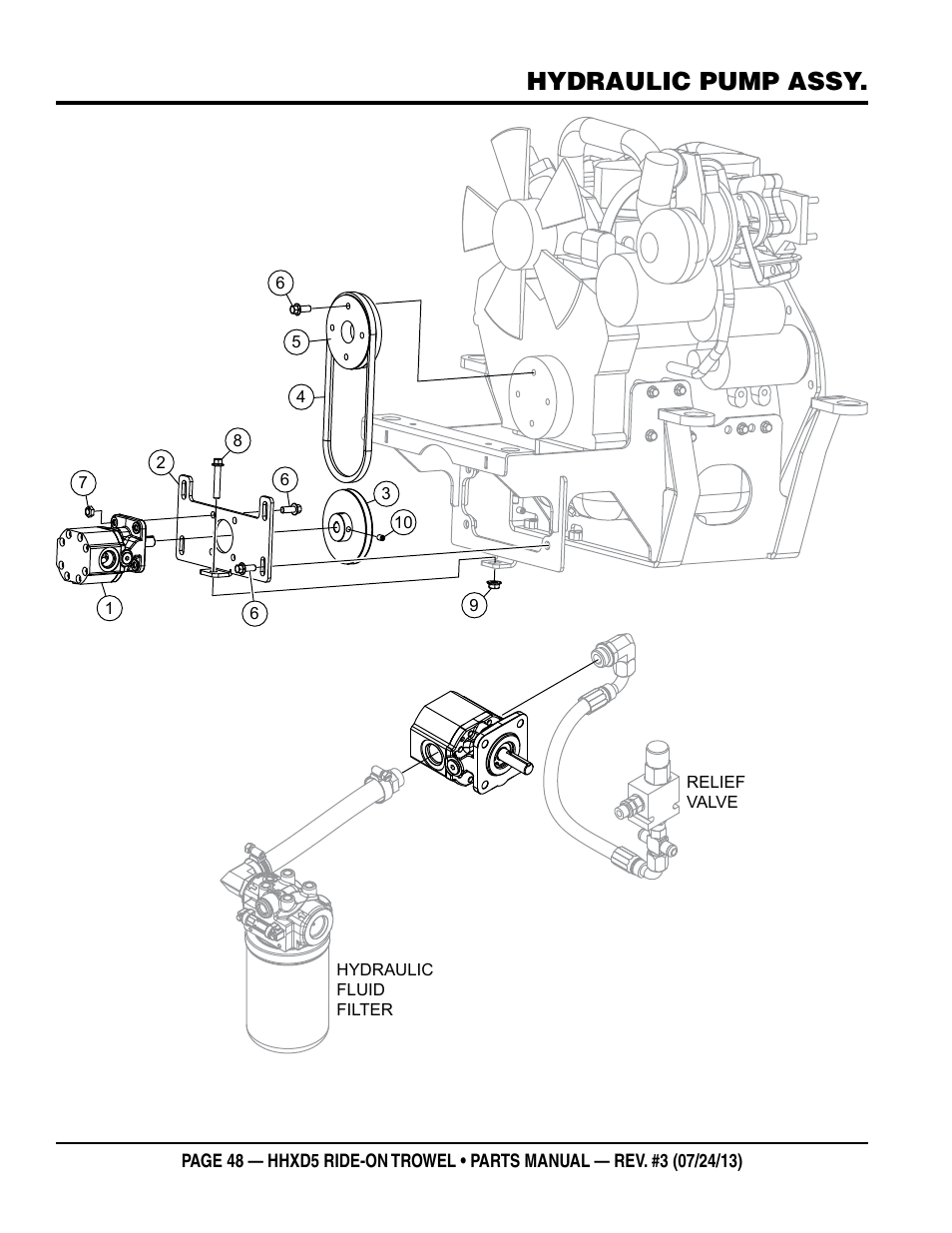 Hydraulic pump assy | Multiquip HHXD5 User Manual | Page 48 / 68