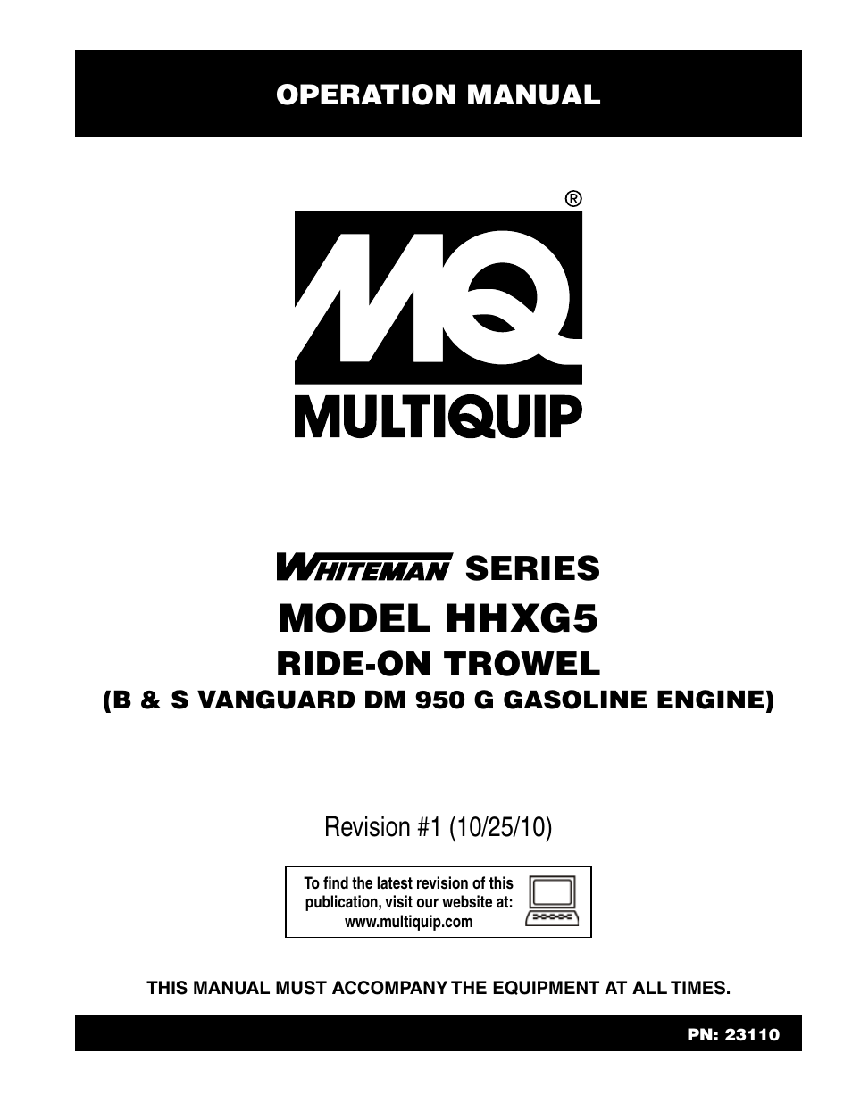 Multiquip HHXG5 User Manual | 52 pages
