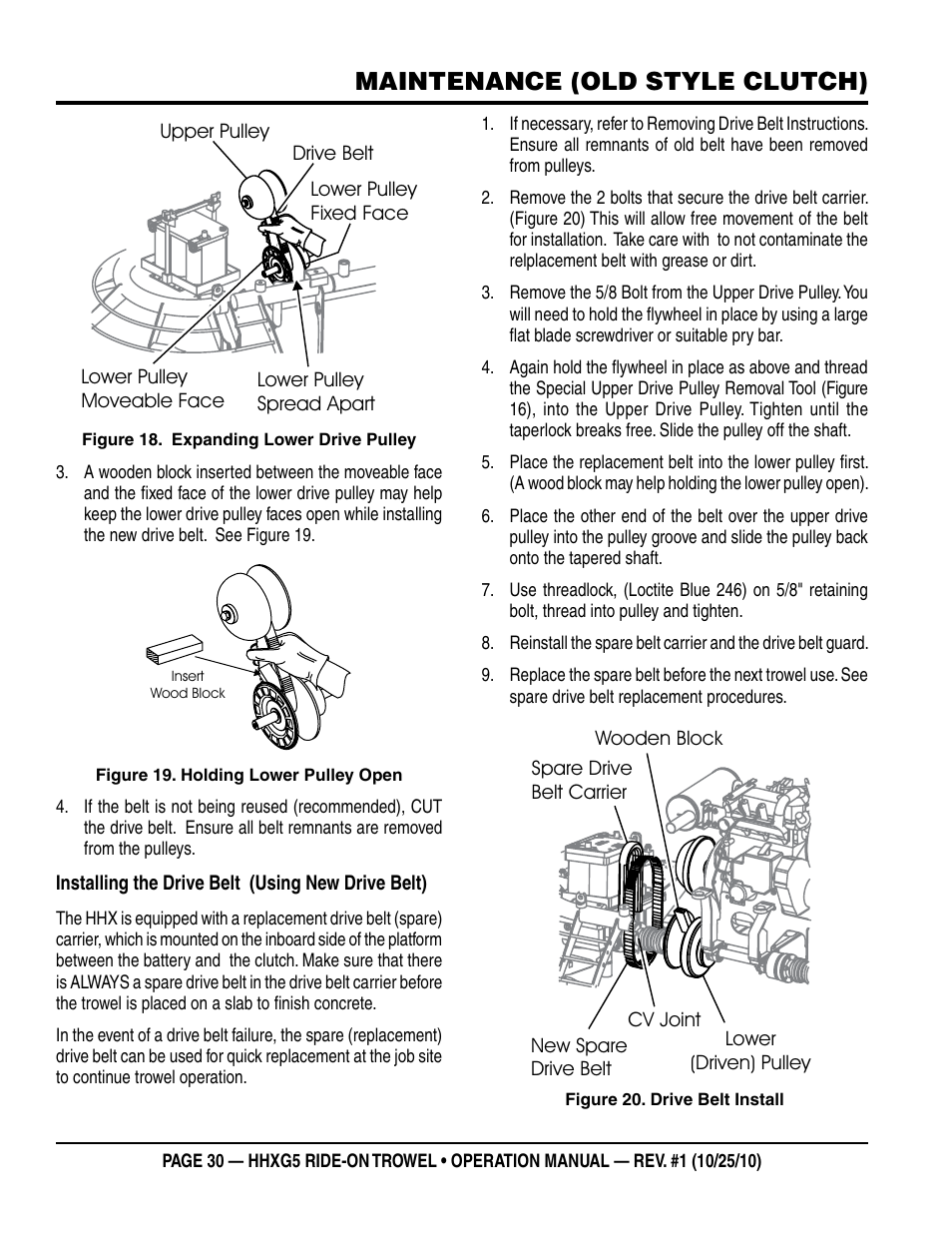 Maintenance (old style clutch) | Multiquip HHXG5 User Manual | Page 30 / 52