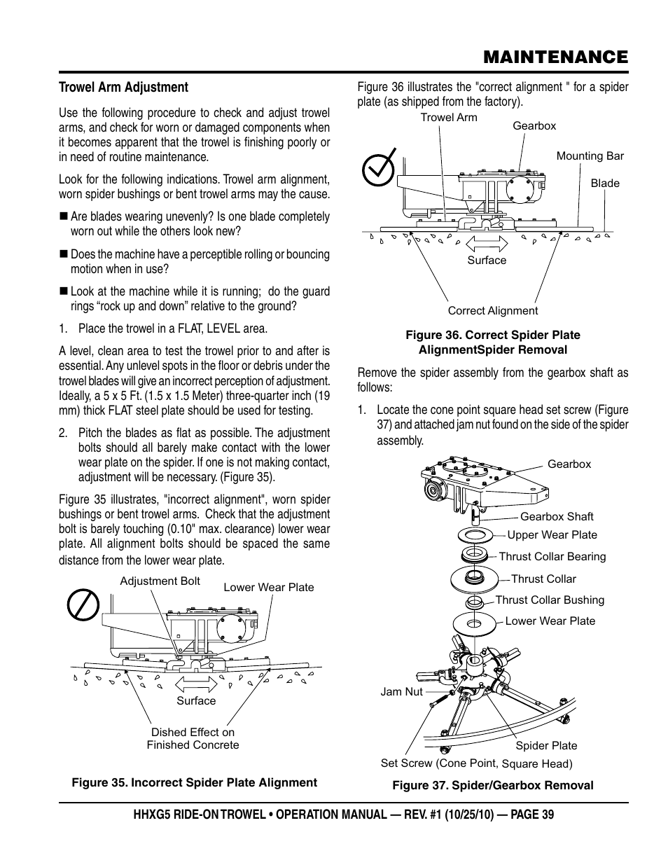 Maintenance | Multiquip HHXG5 User Manual | Page 39 / 52