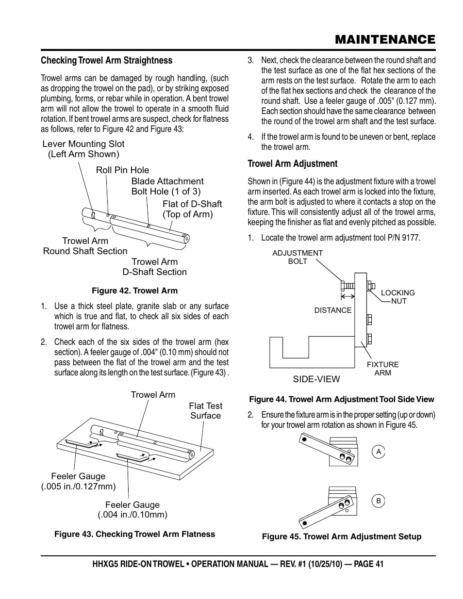 Maintenance | Multiquip HHXG5 User Manual | Page 41 / 52