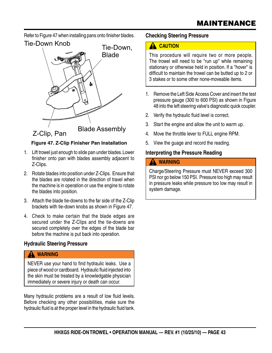 Maintenance | Multiquip HHXG5 User Manual | Page 43 / 52