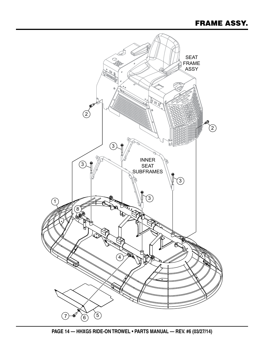 Frame assy | Multiquip HHXG5 User Manual | Page 14 / 68