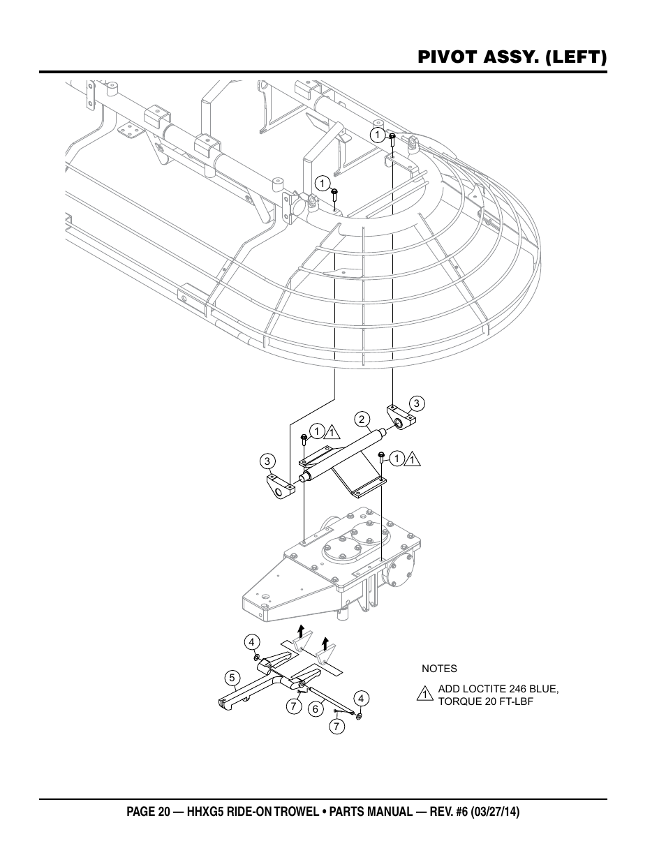 Pivot assy. (left) | Multiquip HHXG5 User Manual | Page 20 / 68