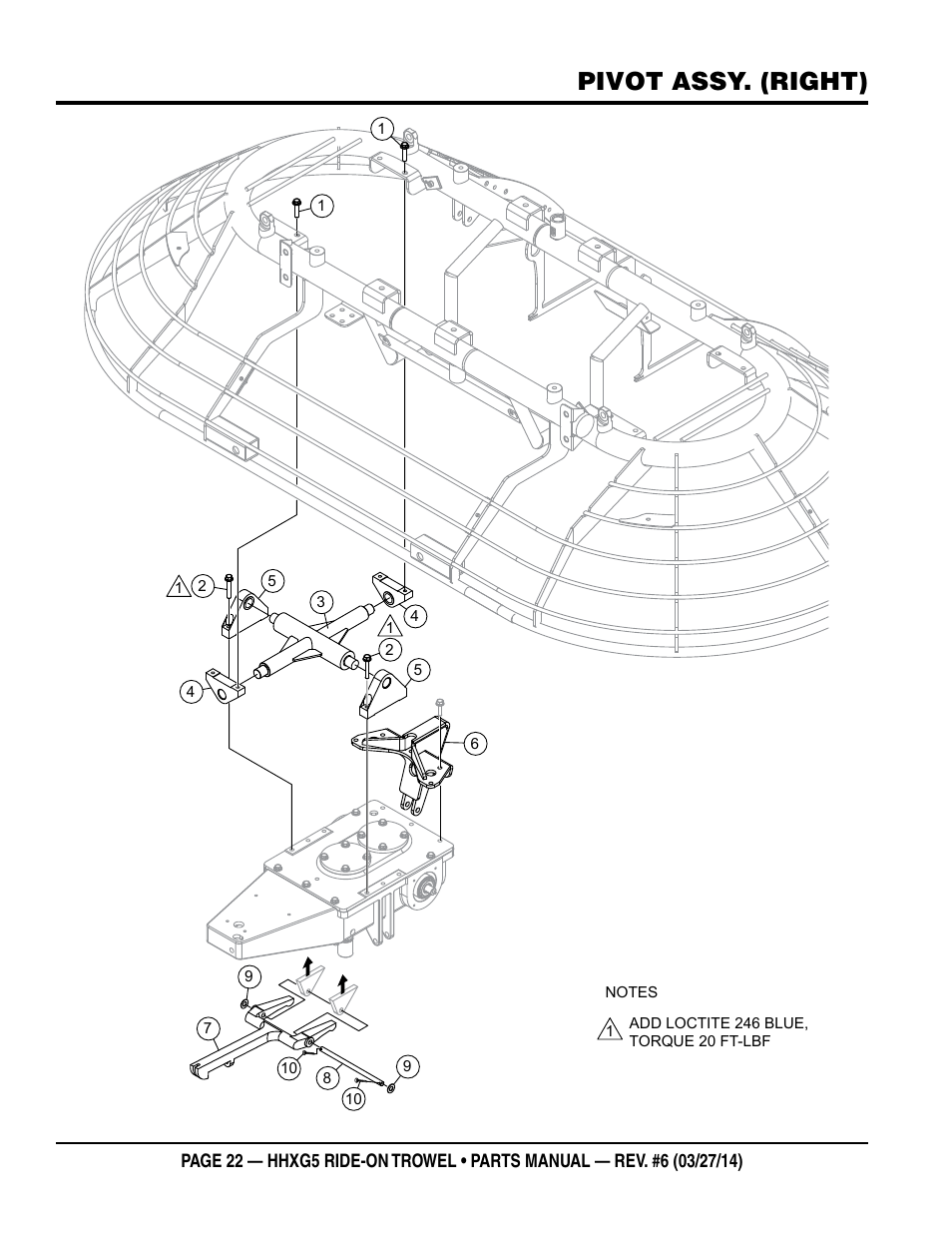 Pivot assy. (right) | Multiquip HHXG5 User Manual | Page 22 / 68