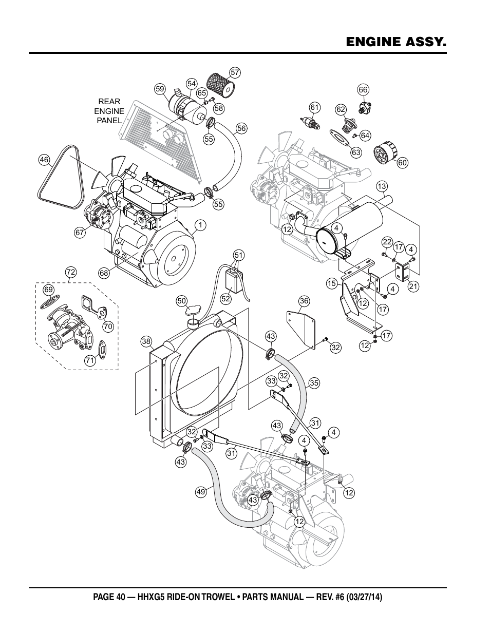 Engine assy | Multiquip HHXG5 User Manual | Page 40 / 68