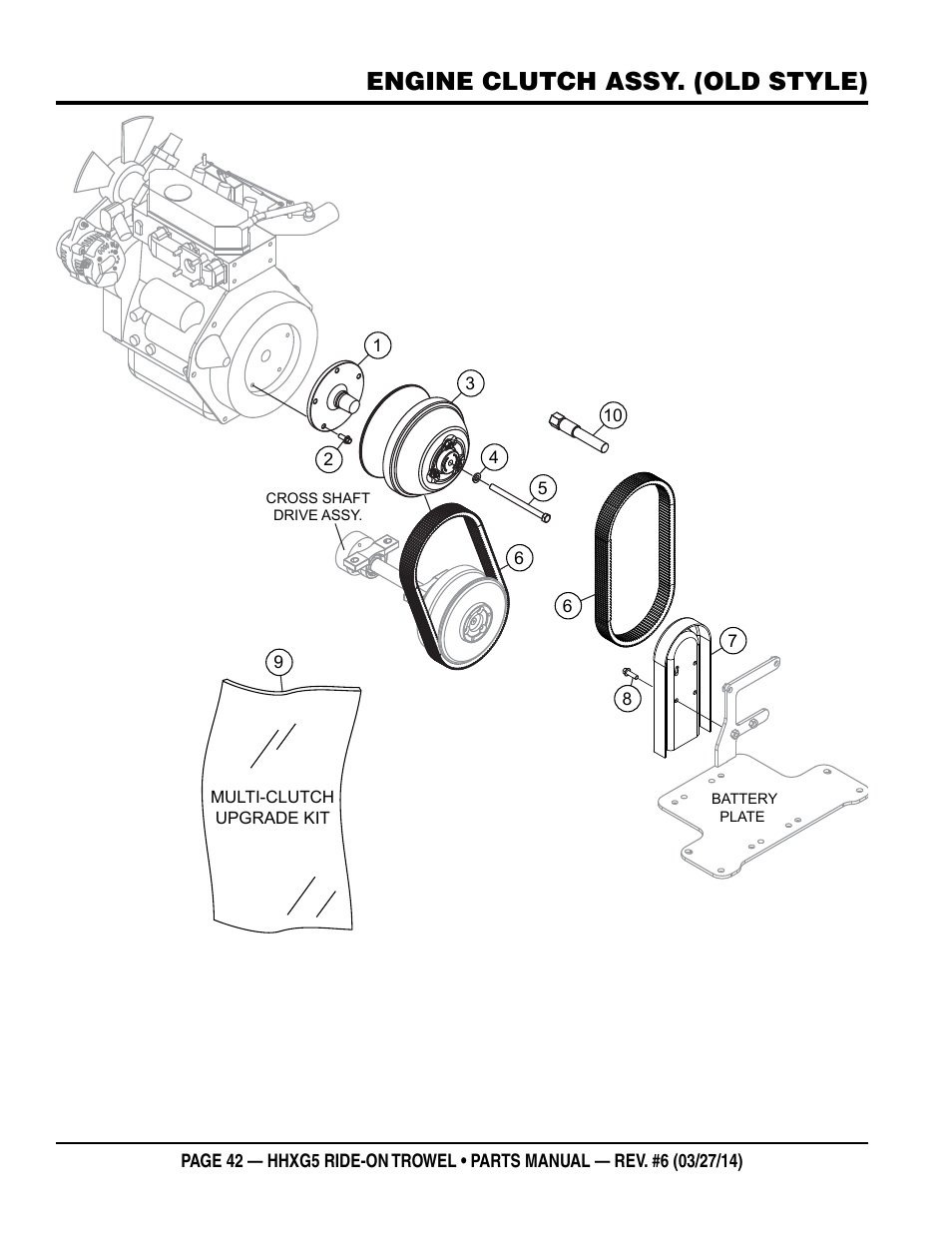 Engine clutch assy. (old style) | Multiquip HHXG5 User Manual | Page 42 / 68