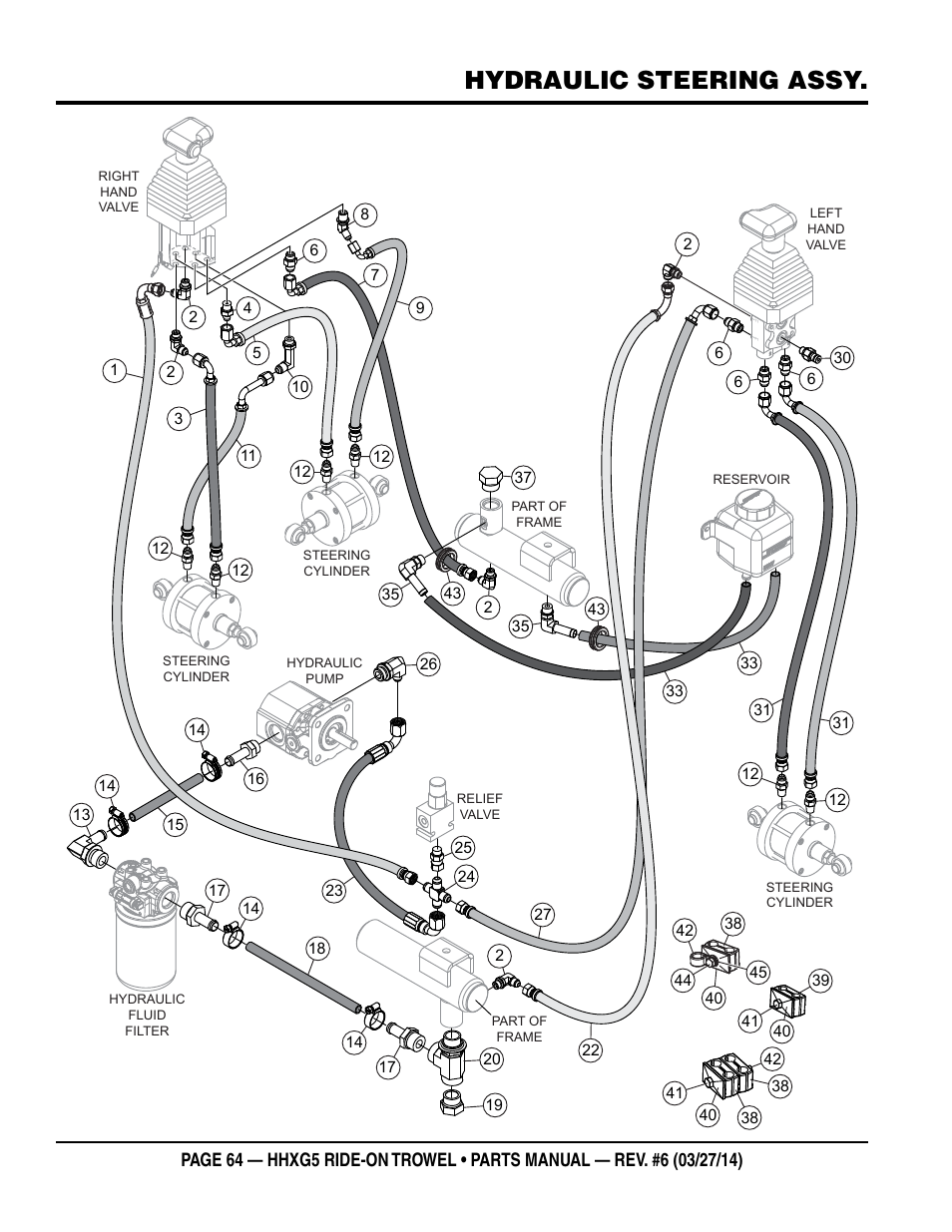 Hydraulic steering assy | Multiquip HHXG5 User Manual | Page 64 / 68