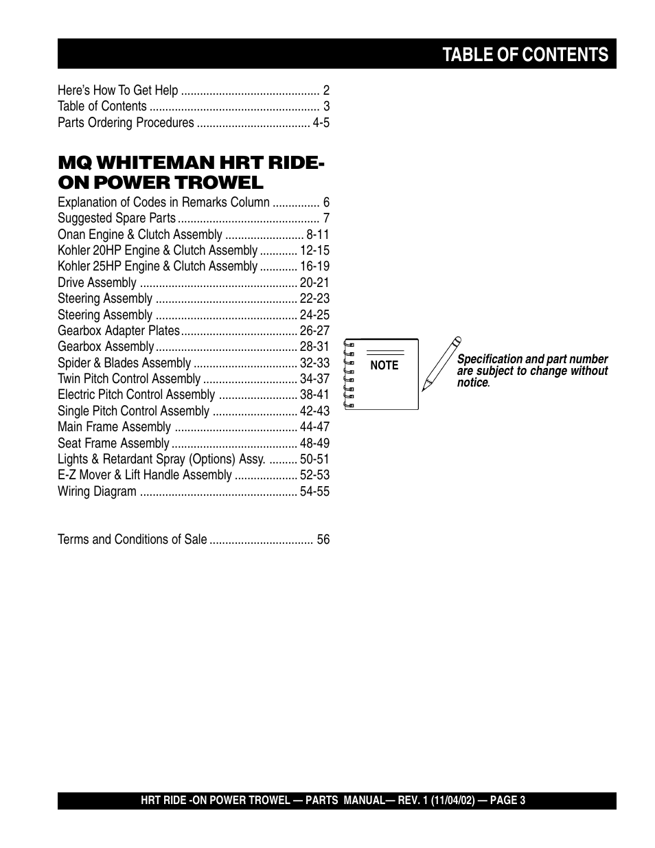 Multiquip HRT User Manual | Page 3 / 57