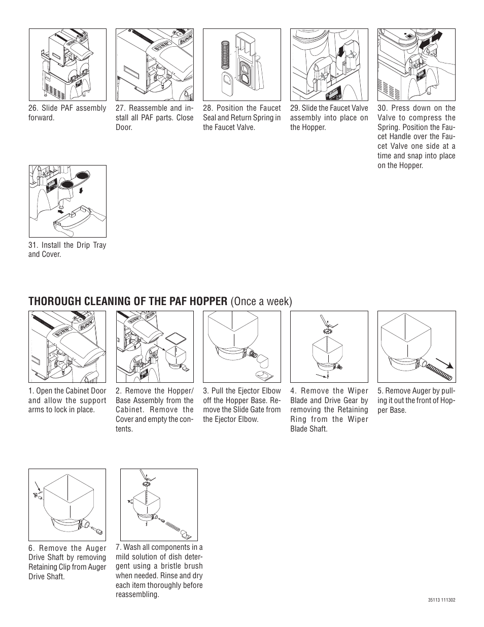 Thorough cleaning of the paf hopper (once a week) | Bunn 2 User Manual | Page 3 / 3