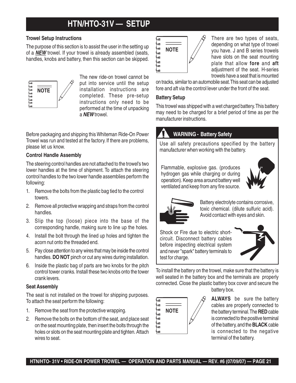 Htn/hto-31v — setup | Multiquip HTO_31V User Manual | Page 21 / 102