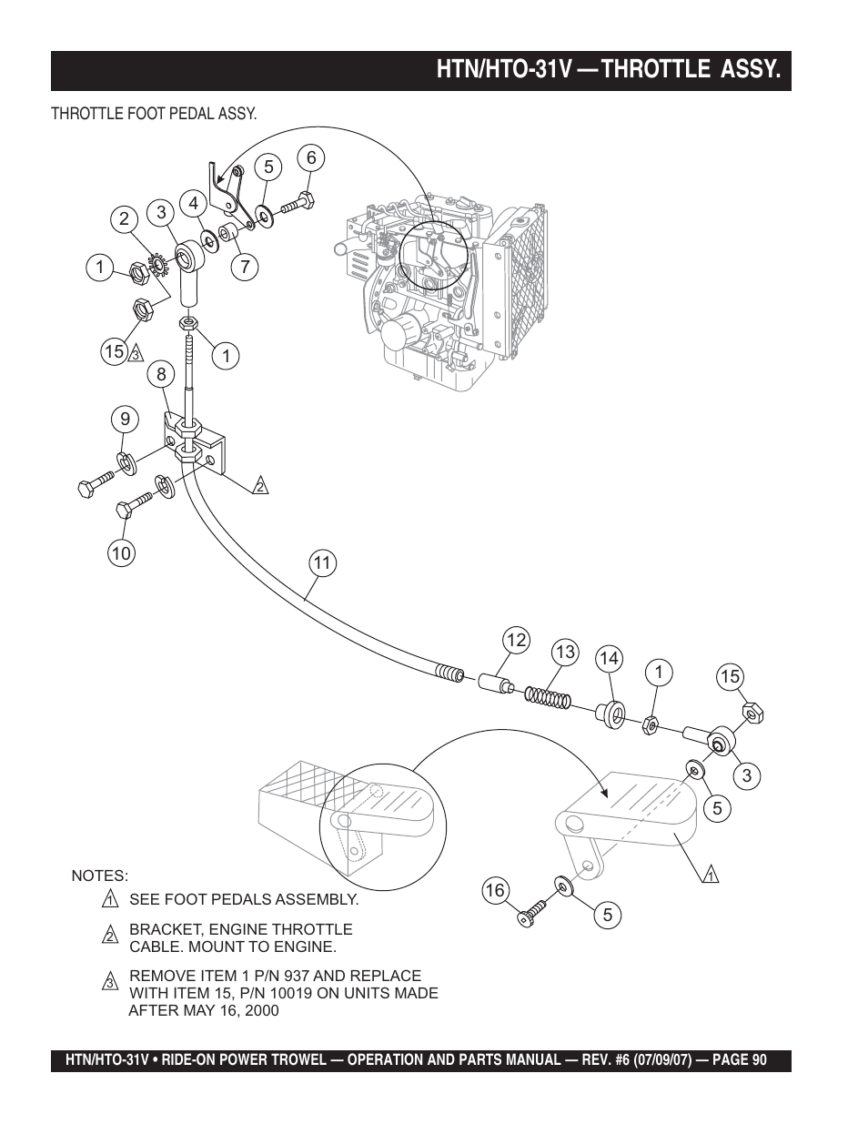 Htn/hto-31v — throttle assy | Multiquip HTO_31V User Manual | Page 90 / 102