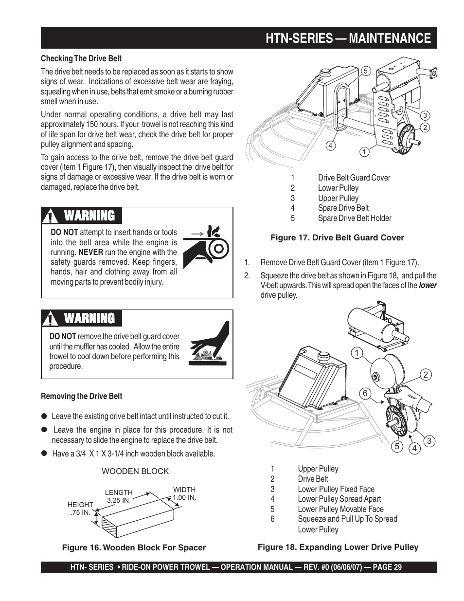 Htn-series — maintenance, Warning | Multiquip HTN27K_28K User Manual | Page 29 / 46