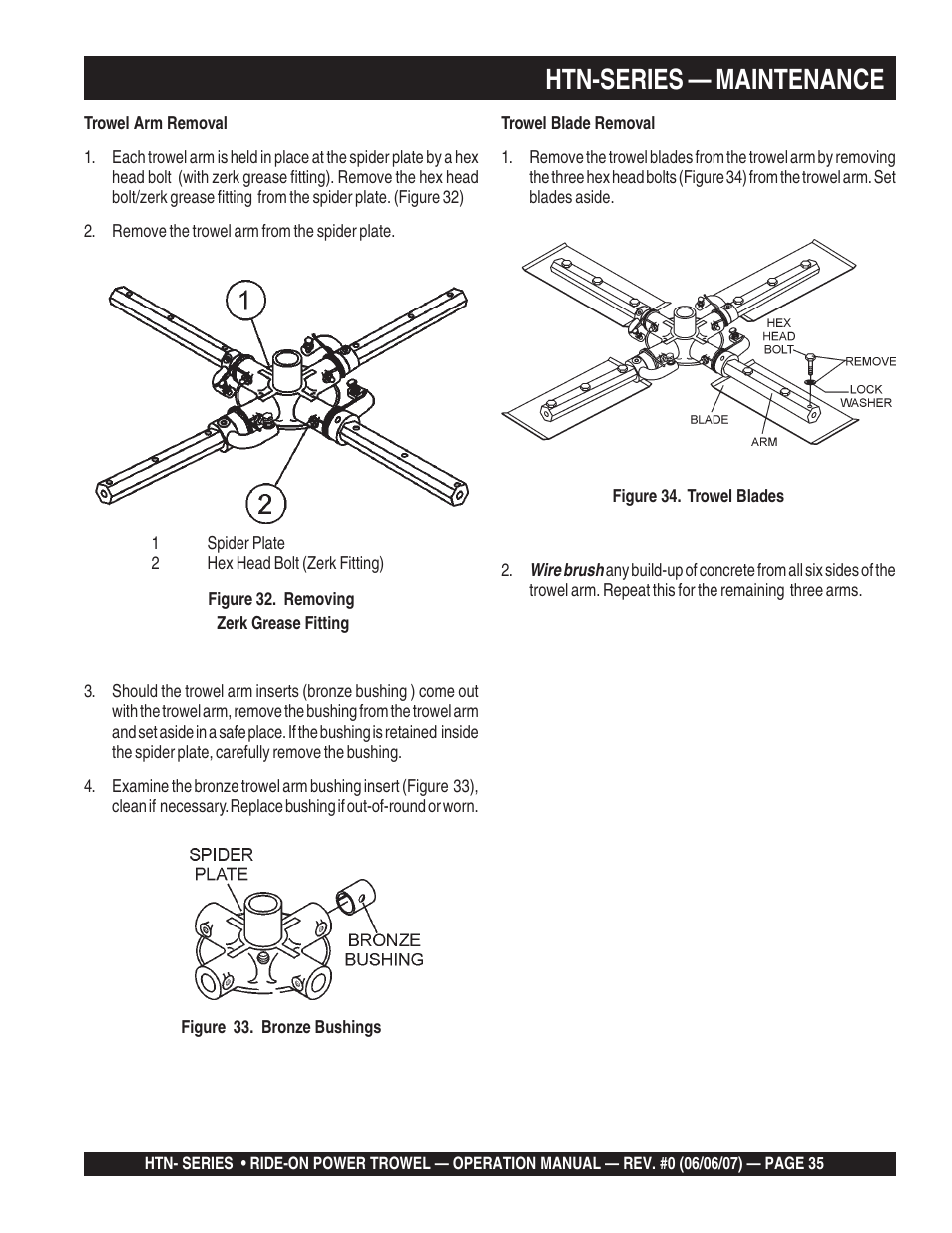 Htn-series — maintenance | Multiquip HTN27K_28K User Manual | Page 35 / 46