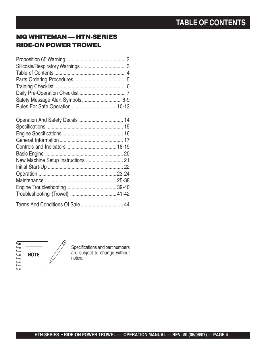 Multiquip HTN27K_28K User Manual | Page 4 / 46