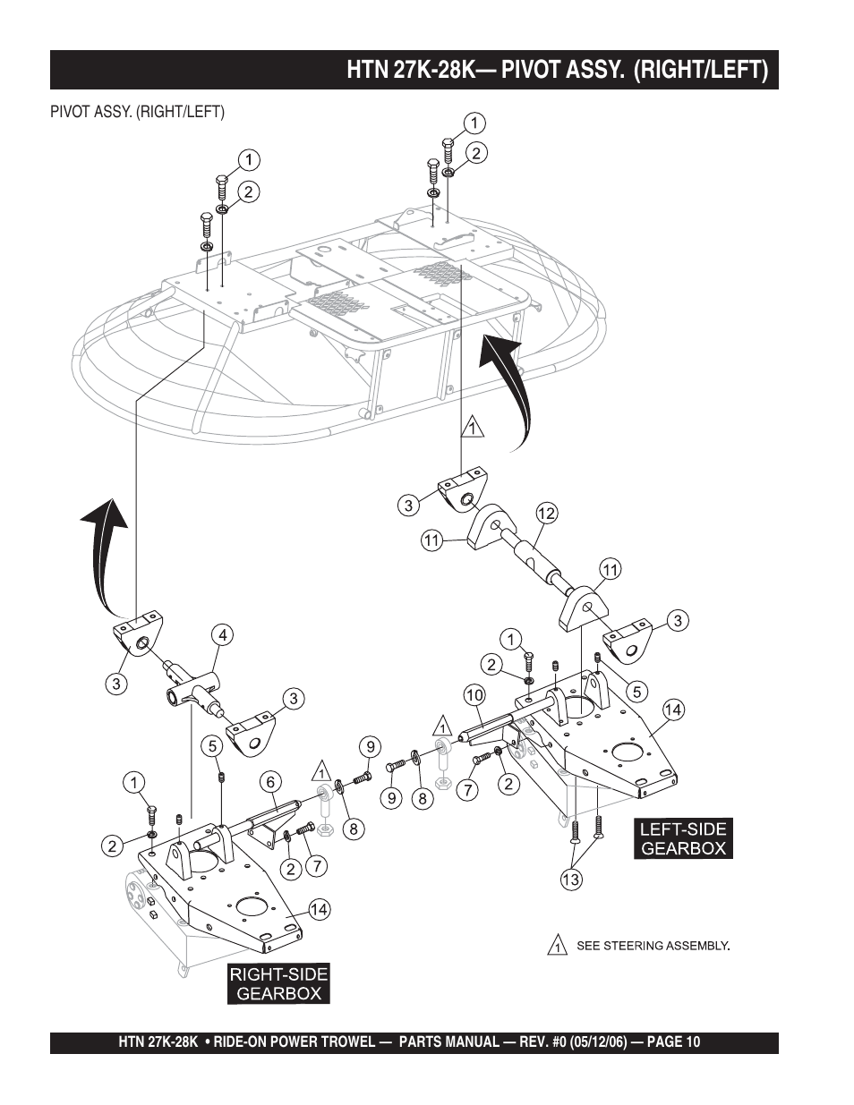 Htn 27k-28k— pivot assy. (right/left) | Multiquip HTN27K_28K User Manual | Page 10 / 66