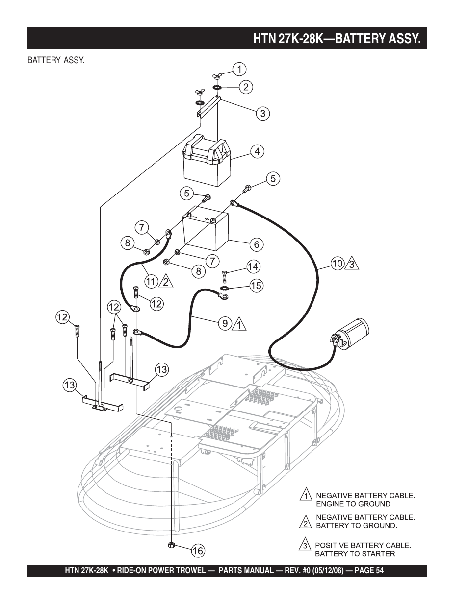 Htn 27k-28k—battery assy | Multiquip HTN27K_28K User Manual | Page 54 / 66