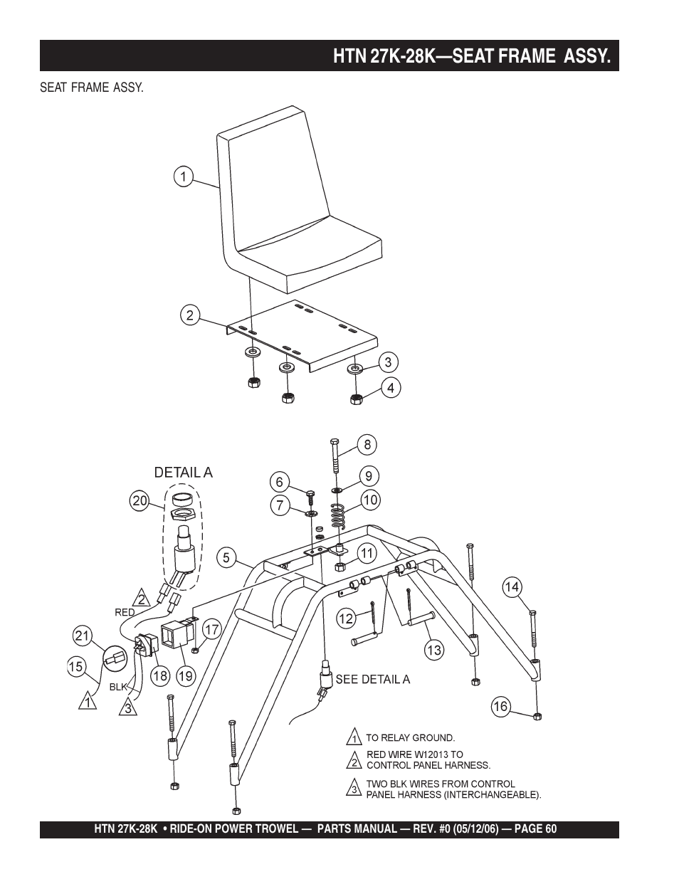 Htn 27k-28k—seat frame assy | Multiquip HTN27K_28K User Manual | Page 60 / 66