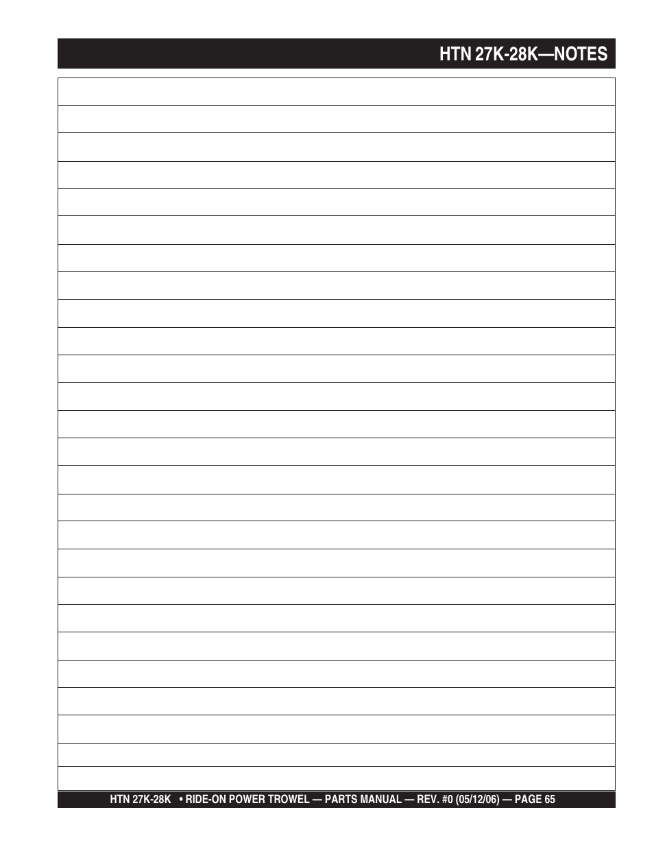 Multiquip HTN27K_28K User Manual | Page 65 / 66