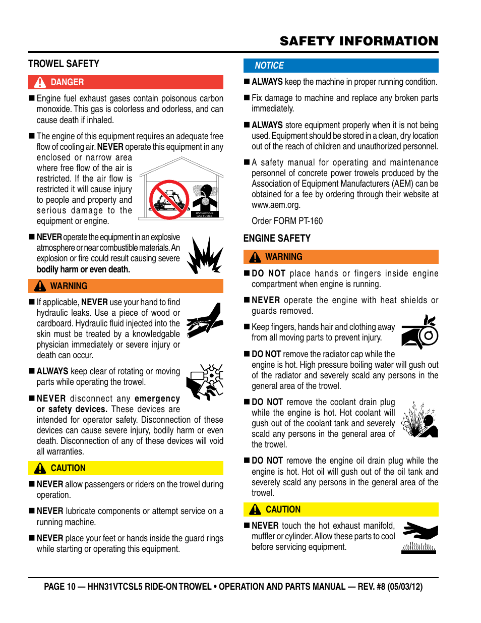 Safety information | Multiquip HHN31VTCSL5 User Manual | Page 10 / 112