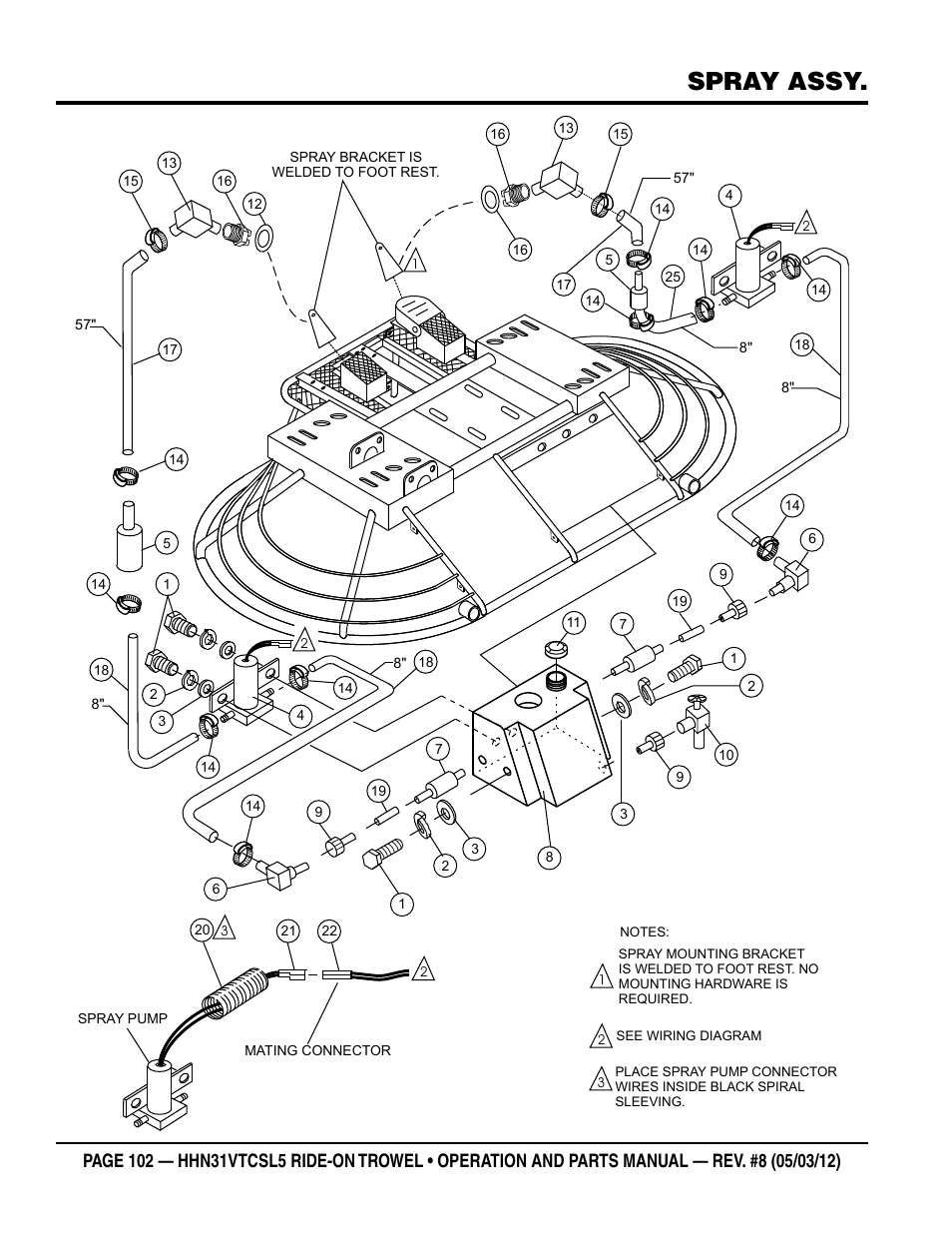 Spray assy | Multiquip HHN31VTCSL5 User Manual | Page 102 / 112