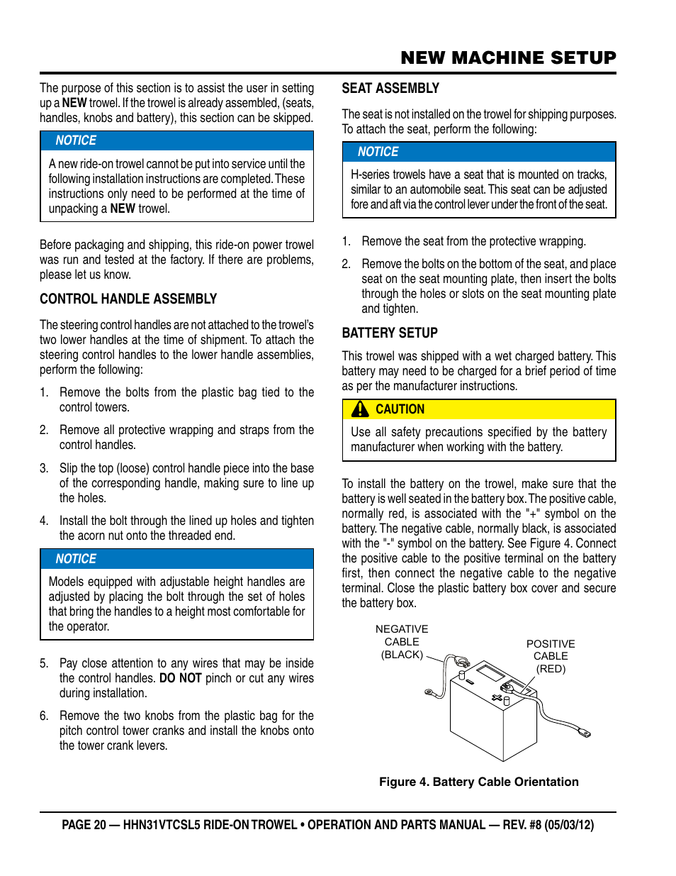 New machine setup | Multiquip HHN31VTCSL5 User Manual | Page 20 / 112