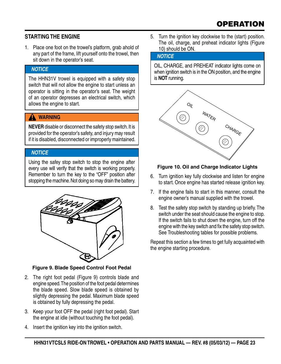 Operation | Multiquip HHN31VTCSL5 User Manual | Page 23 / 112