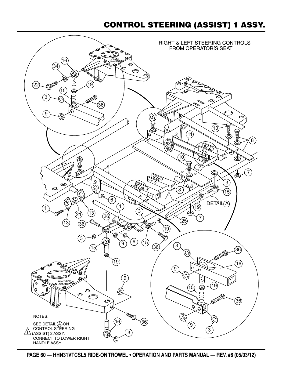 Control steering (assist) 1 assy | Multiquip HHN31VTCSL5 User Manual | Page 60 / 112